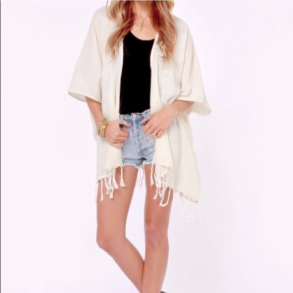 Billabong Other - Billabong Fringed Kimono Beach Cover Up